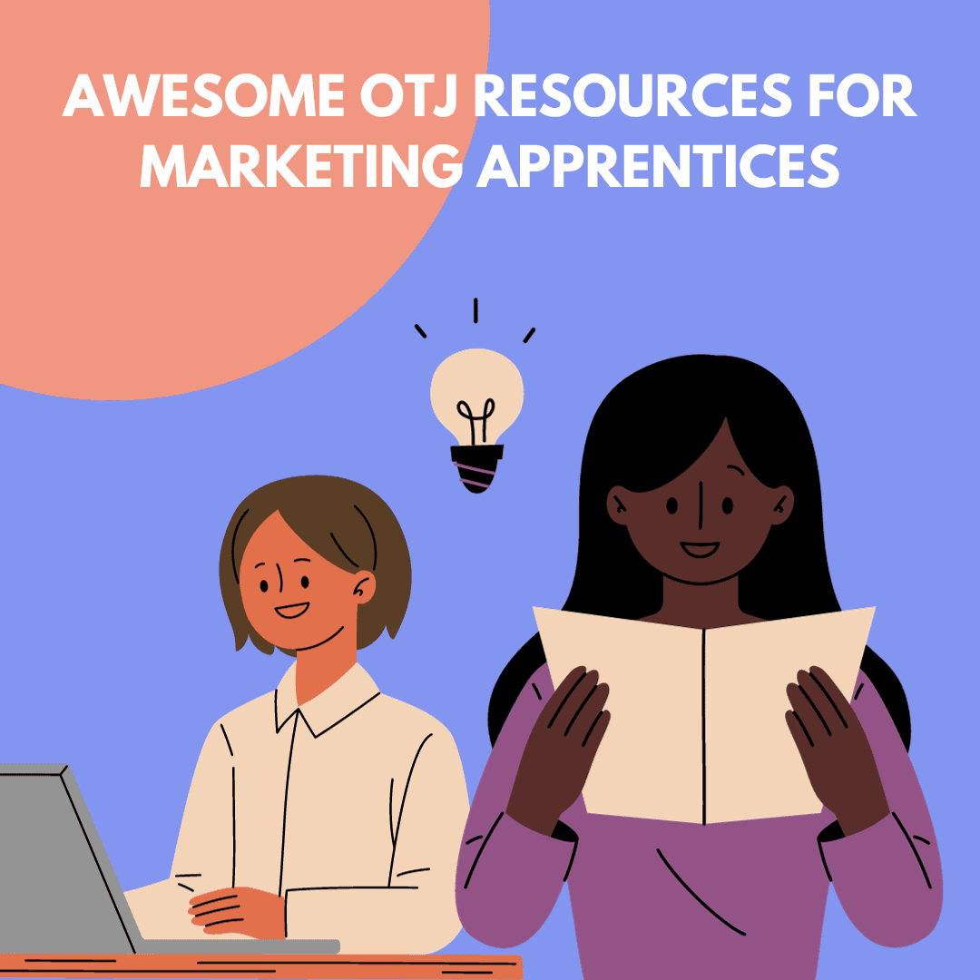 Two marketing apprentices utilising their off the job training effectively.
