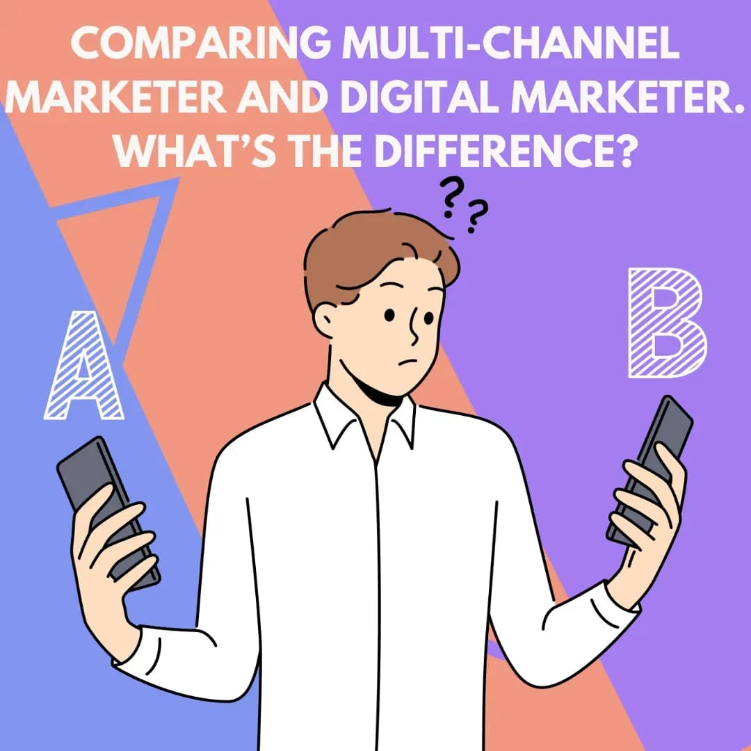 Someone comparing the Digital Marketer and Multi-Channel Marketer apprenticeships quizzically