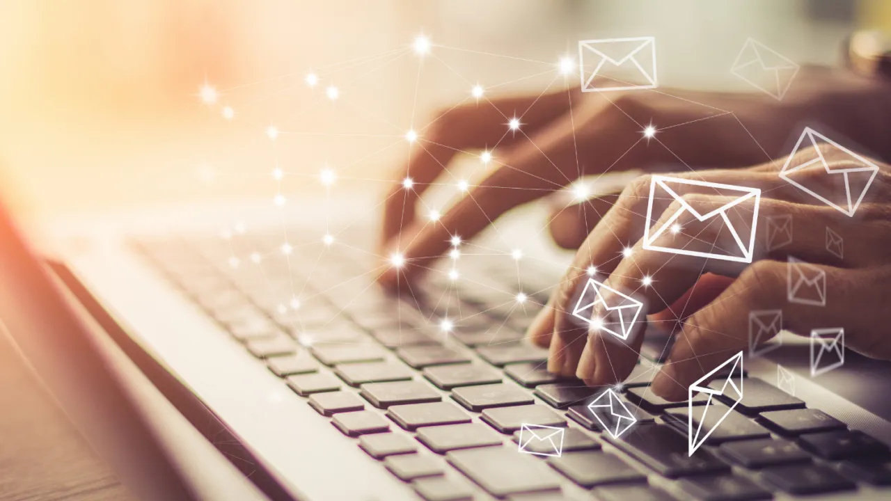 Someone building an email