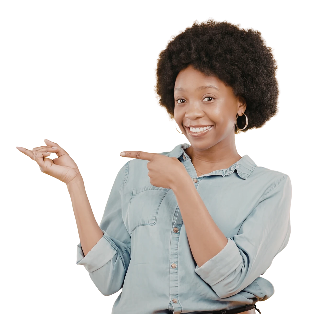 Tools Page Someone pointing to the side